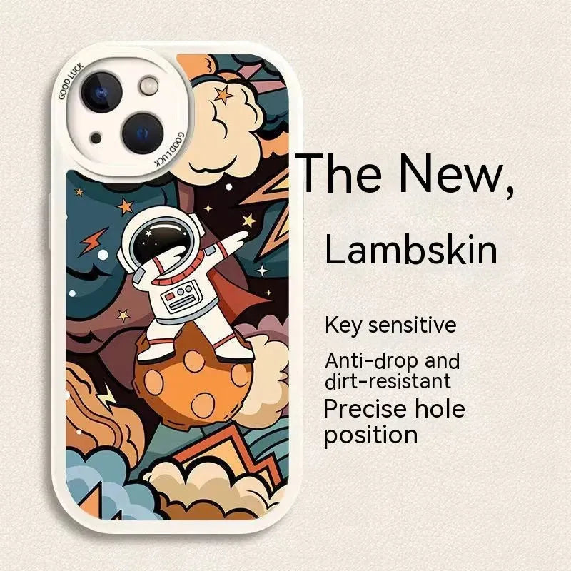 Fashion Sheepskin Astronaut Phone Case - Bellarte Enchanté Fashion Sheepskin Astronaut Phone Case